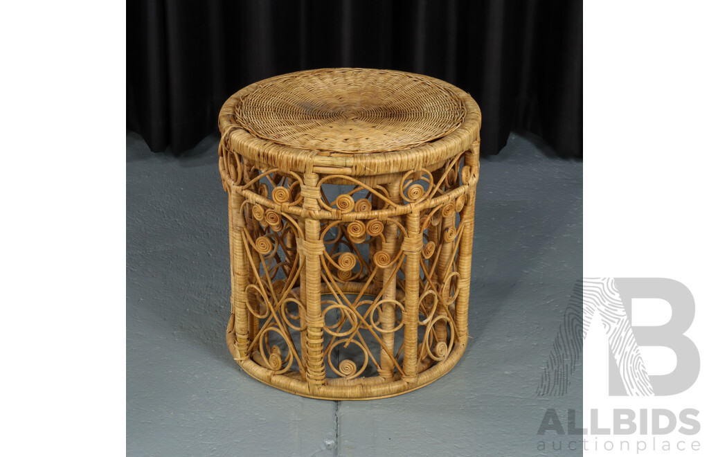 Collection of Three Cane Stools/Sidetables
