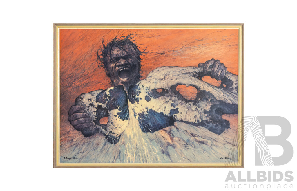 Ainslie Roberts (20th Century, Australian, 1911-1993), The Thunder Stones (1971), Wonderful Editioned Vintage Print After Original Mounted to Hardboard, 54H x 71W cm (frame)