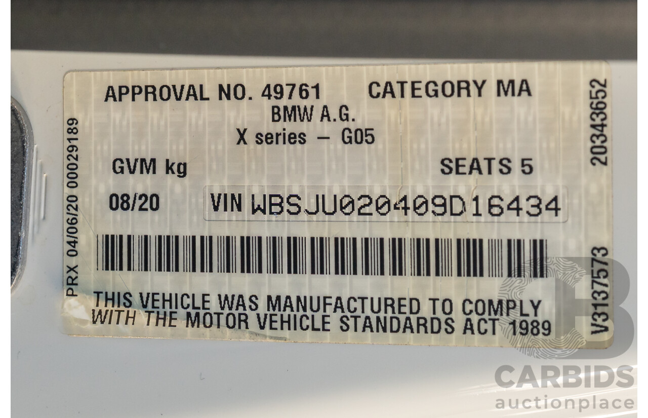 04/2020 BMW X5 M Competition F95 (AWD) MY20 4d Wagon Alpine White Twin Turbo V8 4.4L