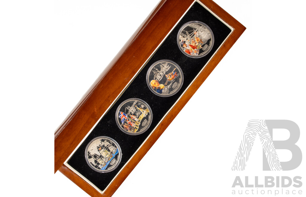 Tokelau 2013 Four Silver Proof One Dollar Coin Set, Australia's First Fleet .925