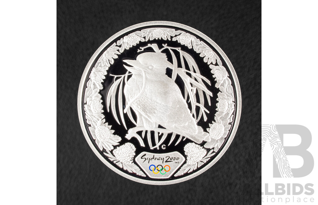 Australian RAM/Perth Mint 2000 Silver Proof Five Dollar Coin, Sydney Olympics, Kookaburra and Waratah .999