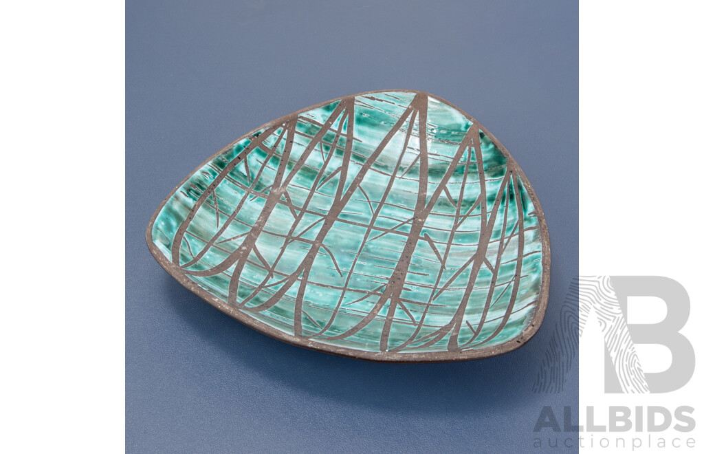 Mid Century Scandinavian Glazed Ceramic Plate