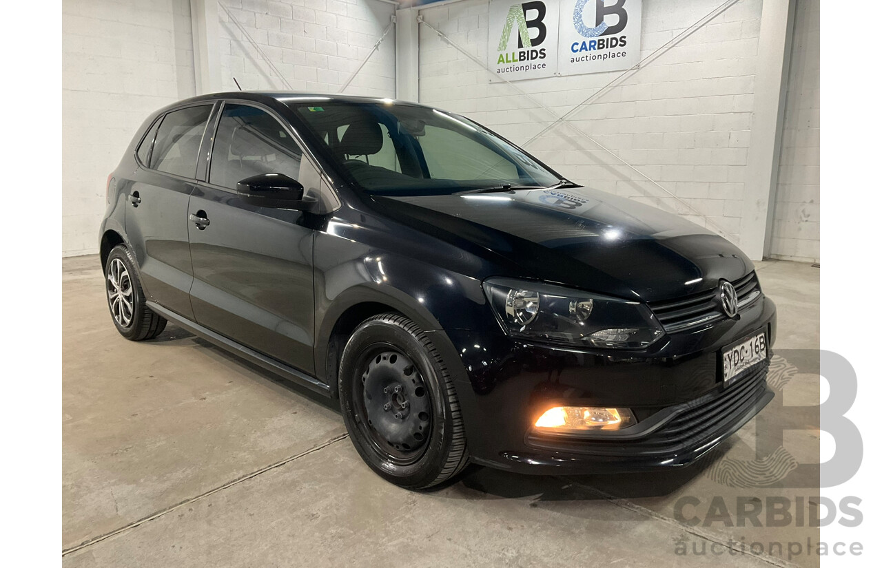 07/2015 Volkswagen Polo 66 TSI Trendline 6R MY15 5d Hatchback Black Turbo 1.2L