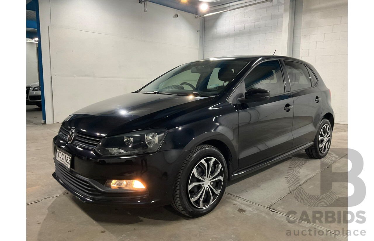 07/2015 Volkswagen Polo 66 TSI Trendline 6R MY15 5d Hatchback Black Turbo 1.2L