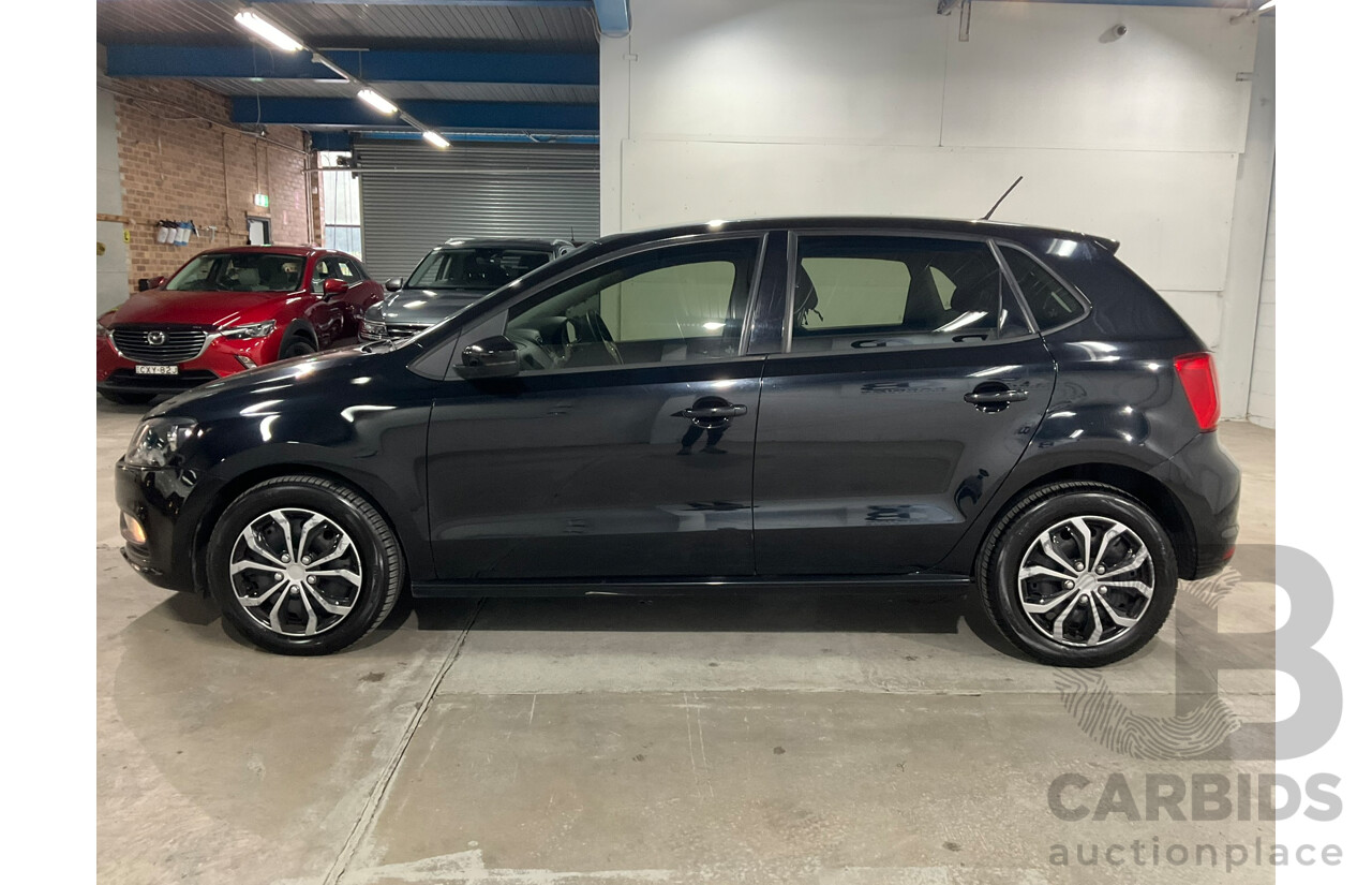 07/2015 Volkswagen Polo 66 TSI Trendline 6R MY15 5d Hatchback Black Turbo 1.2L