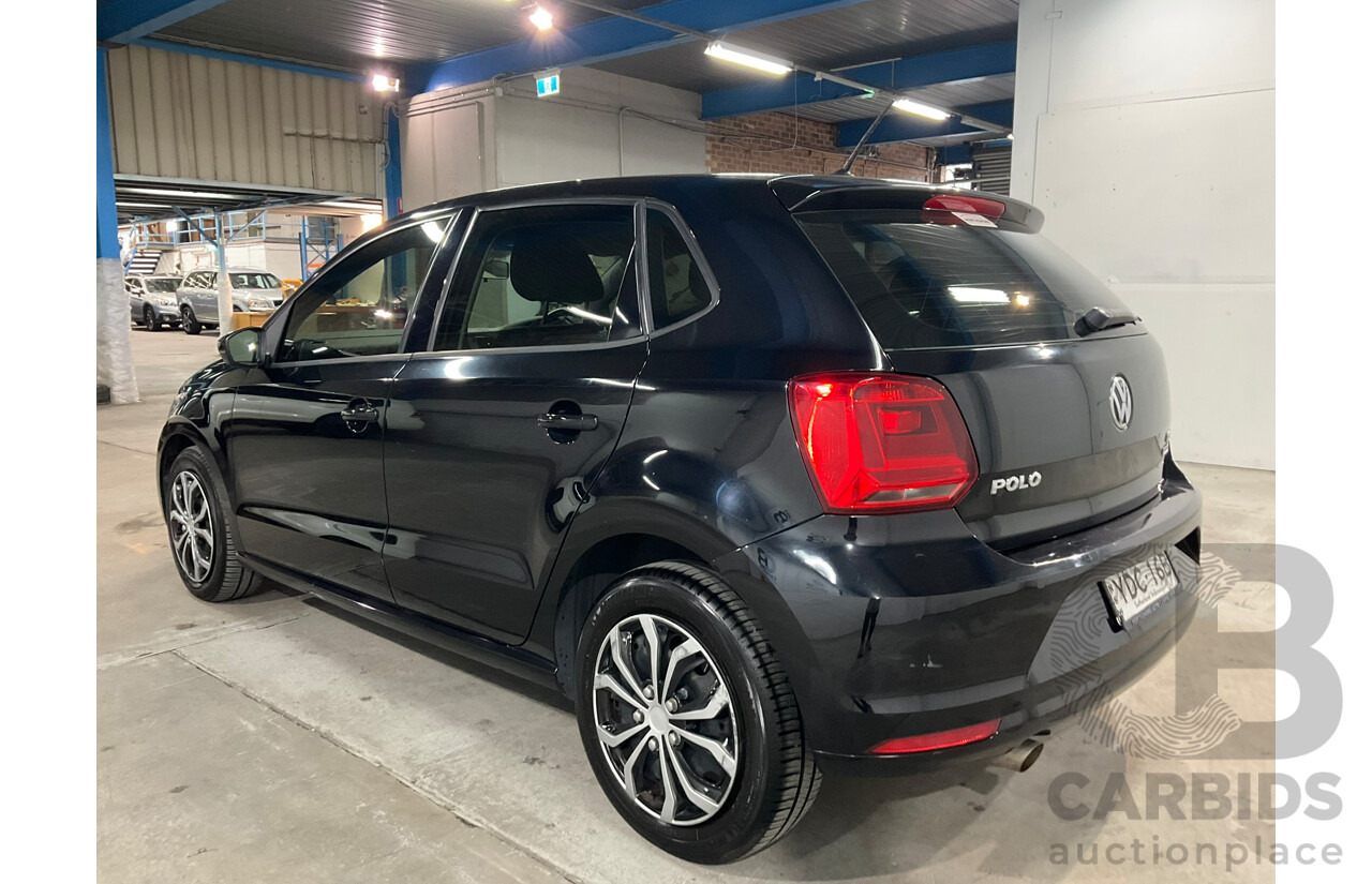 07/2015 Volkswagen Polo 66 TSI Trendline 6R MY15 5d Hatchback Black Turbo 1.2L