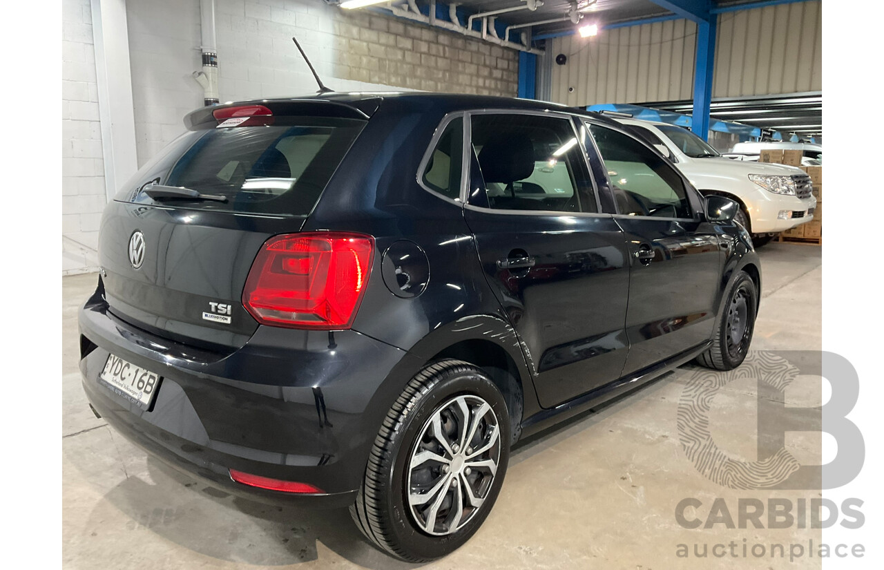 07/2015 Volkswagen Polo 66 TSI Trendline 6R MY15 5d Hatchback Black Turbo 1.2L