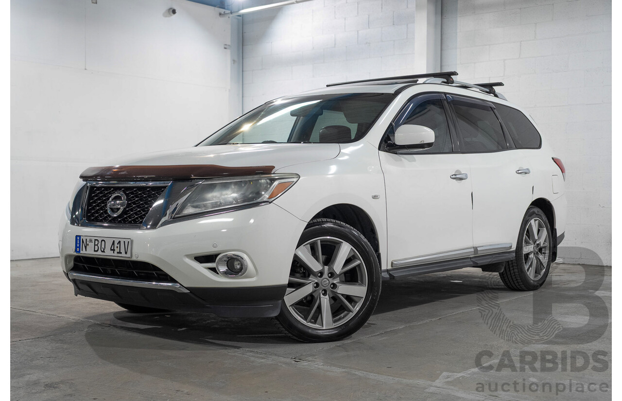 08/2014 Nissan Pathfinder Ti R52 4d Wagon White 3.5L 7 Seater