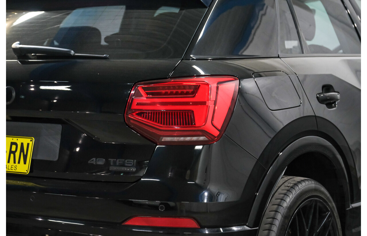 09/2019 Audi Q2 40 TFSI Quattro sport (AWD) GA MY19 4d Wagon Black Turbocharged 2.0L