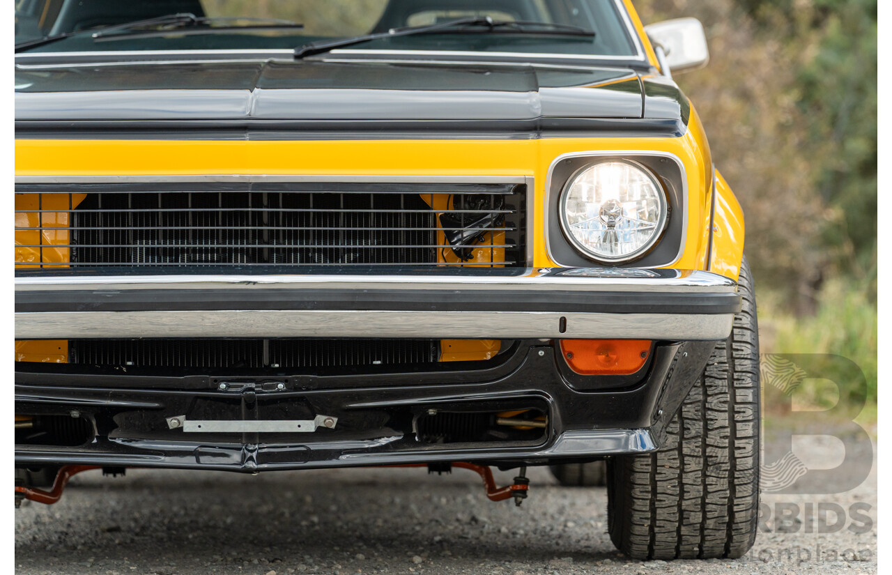 04/1974 Holden LH Torana SL/R 5000 Tribute 4d Sedan Chrome Yellow / Black V8 5.0L - Modified