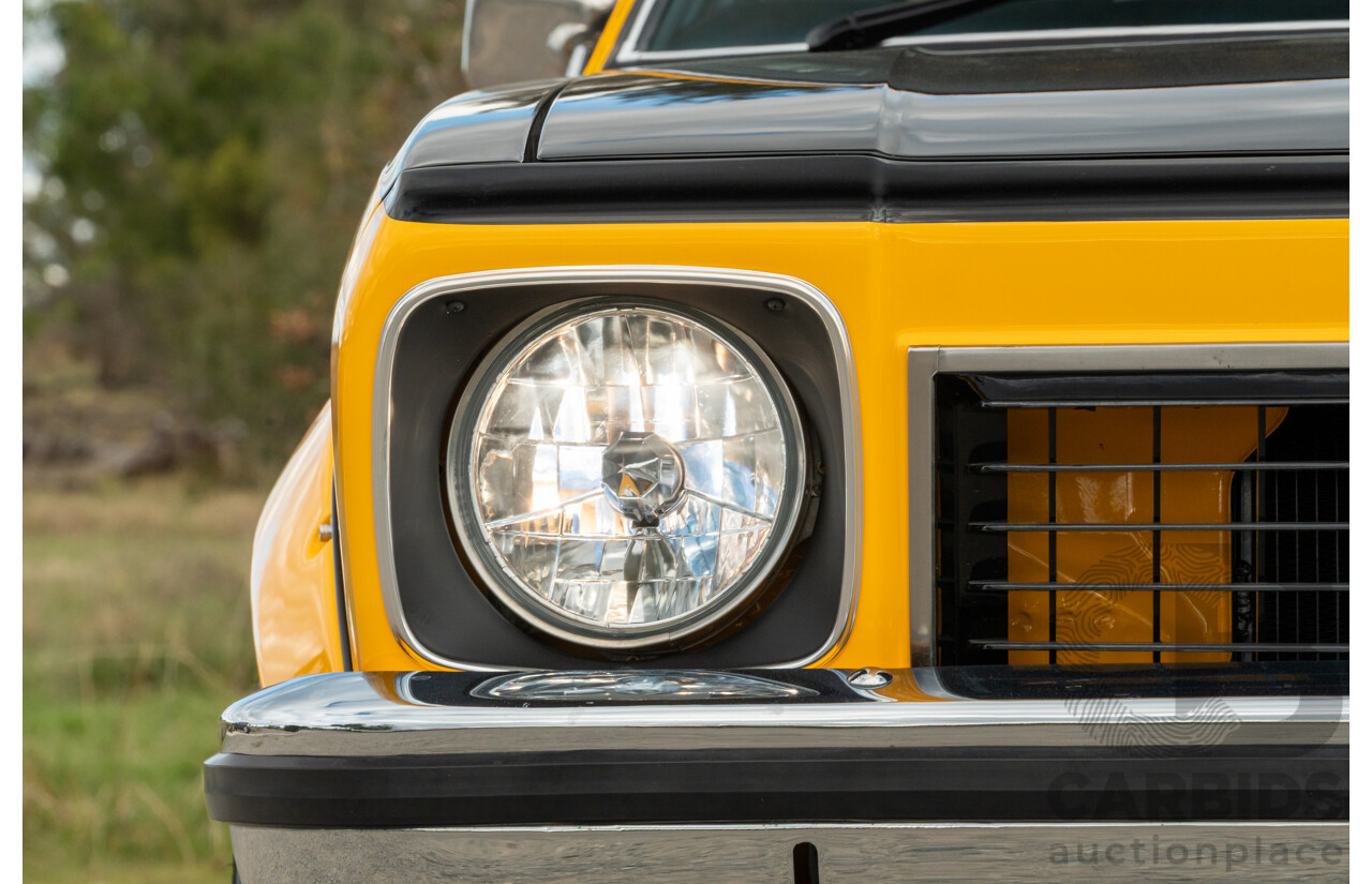 04/1974 Holden LH Torana SL/R 5000 Tribute 4d Sedan Chrome Yellow / Black V8 5.0L - Modified