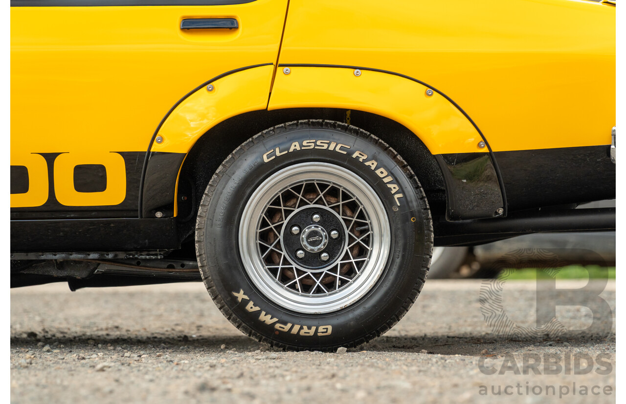 04/1974 Holden LH Torana SL/R 5000 Tribute 4d Sedan Chrome Yellow / Black V8 5.0L - Modified