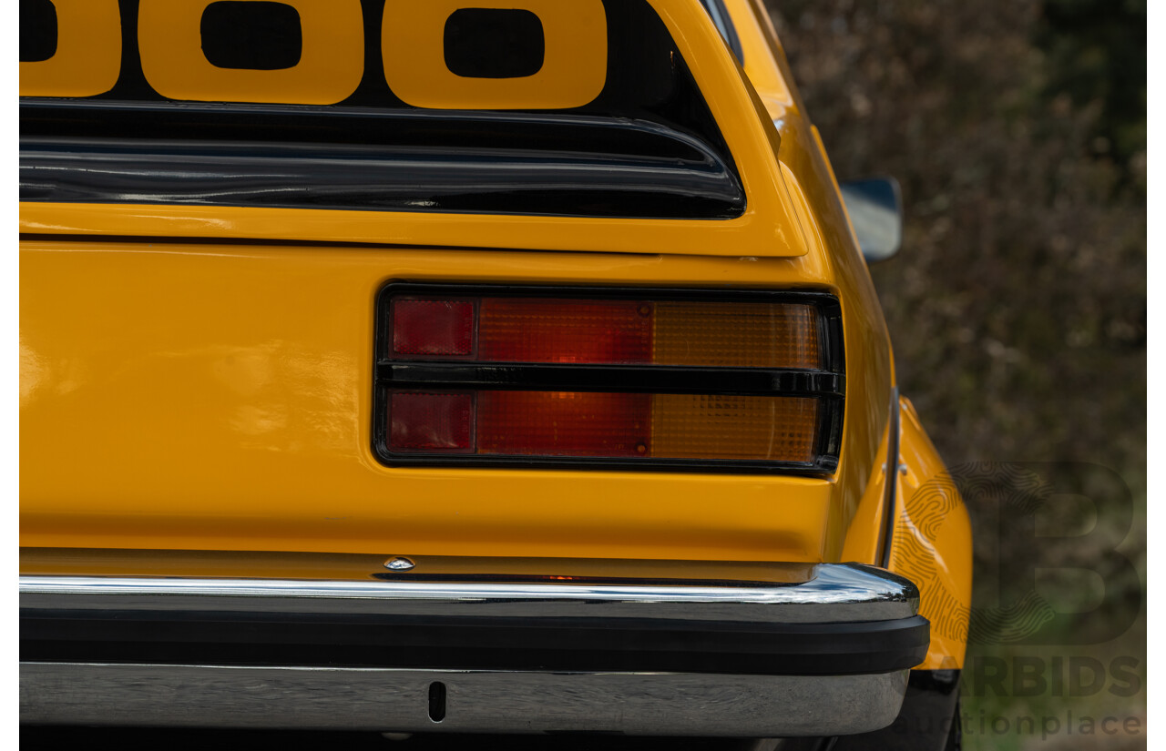 04/1974 Holden LH Torana SL/R 5000 Tribute 4d Sedan Chrome Yellow / Black V8 5.0L - Modified
