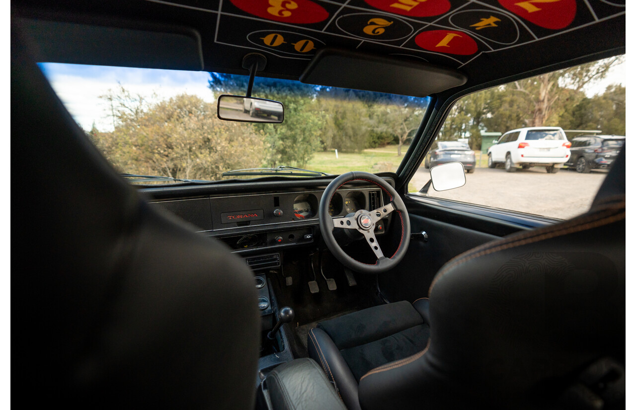 04/1974 Holden LH Torana SL/R 5000 Tribute 4d Sedan Chrome Yellow / Black V8 5.0L - Modified