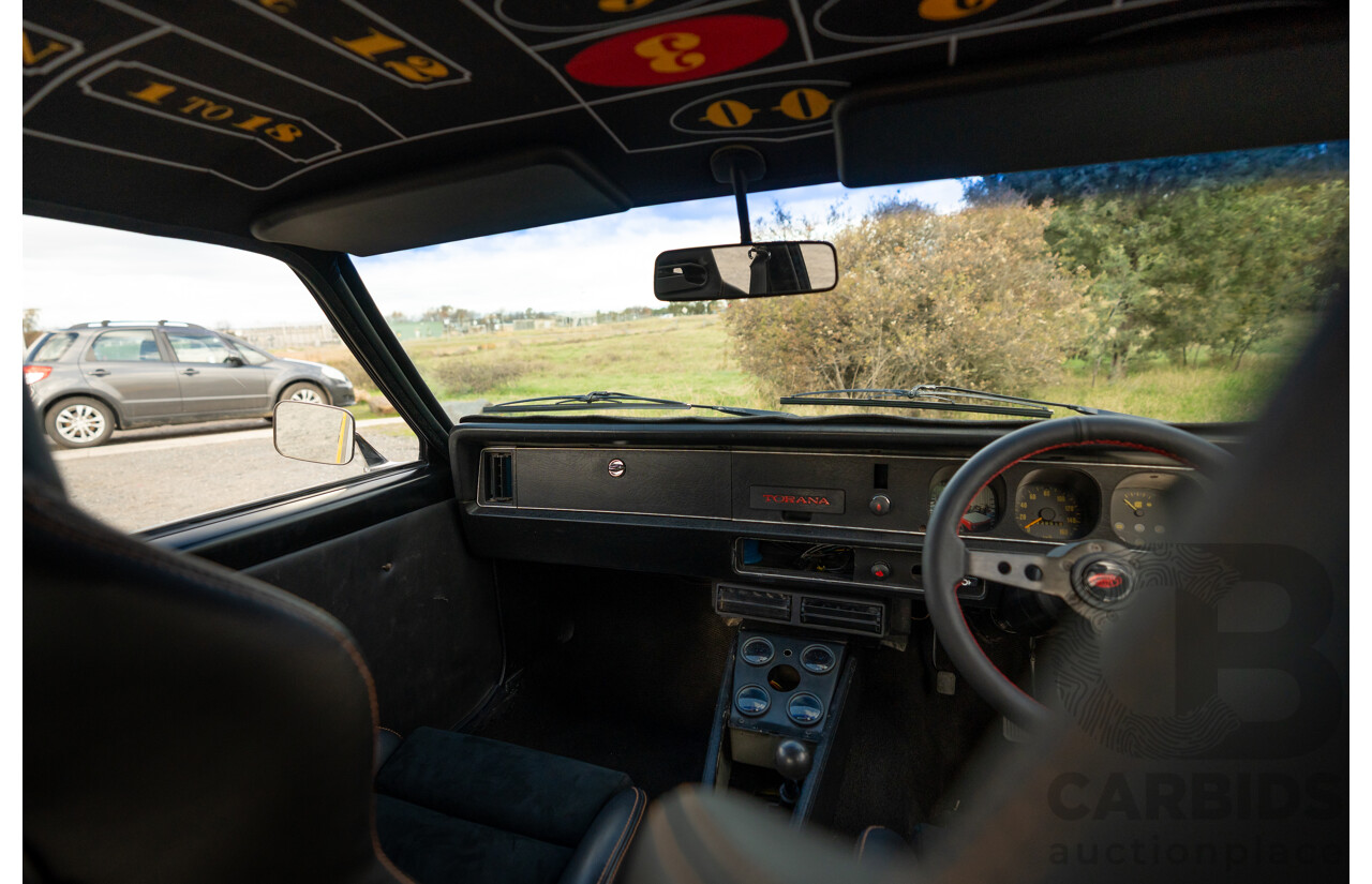 04/1974 Holden LH Torana SL/R 5000 Tribute 4d Sedan Chrome Yellow / Black V8 5.0L - Modified