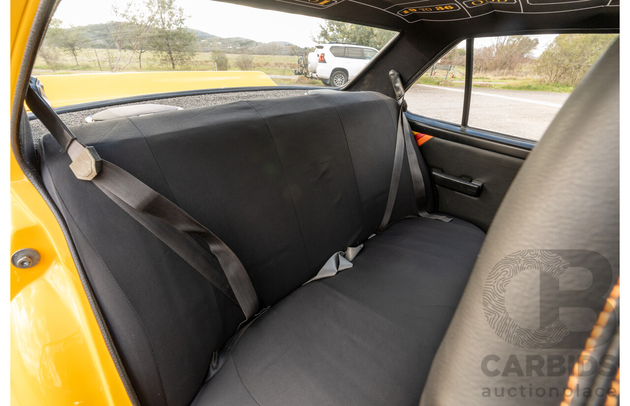 04/1974 Holden LH Torana SL/R 5000 Tribute 4d Sedan Chrome Yellow / Black V8 5.0L - Modified