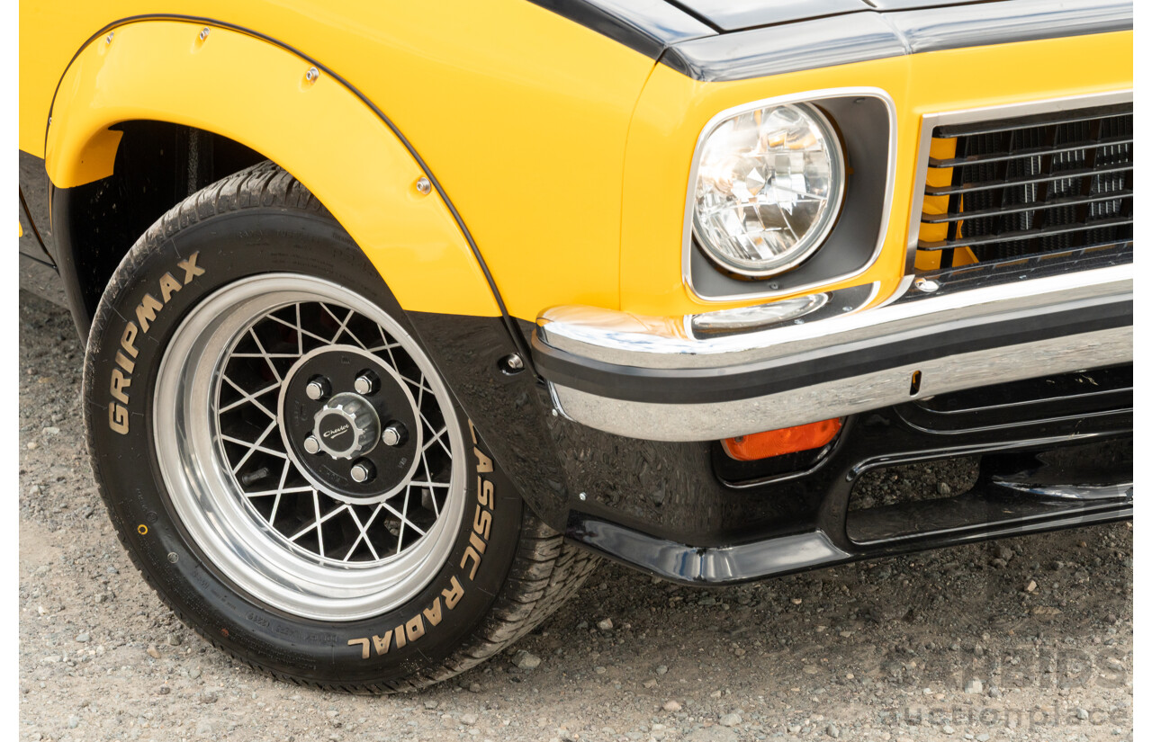 04/1974 Holden LH Torana SL/R 5000 Tribute 4d Sedan Chrome Yellow / Black V8 5.0L - Modified