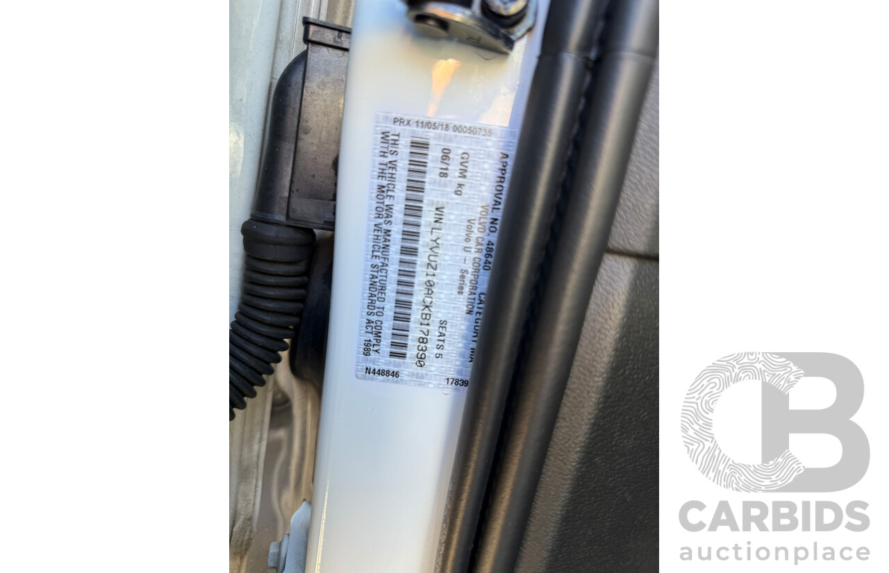 6/2018 Volvo Xc60 T5 Inscription (AWD) 246 MY19 4d Wagon White 2.0L