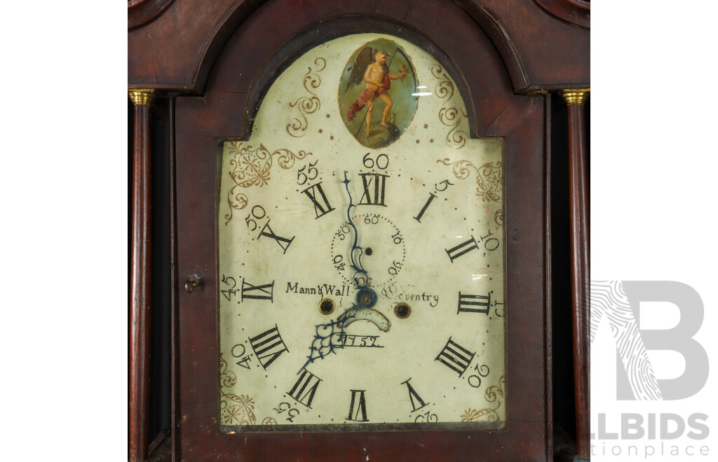 Georgian Silky Oak Long Case Clock by Mann & Wall