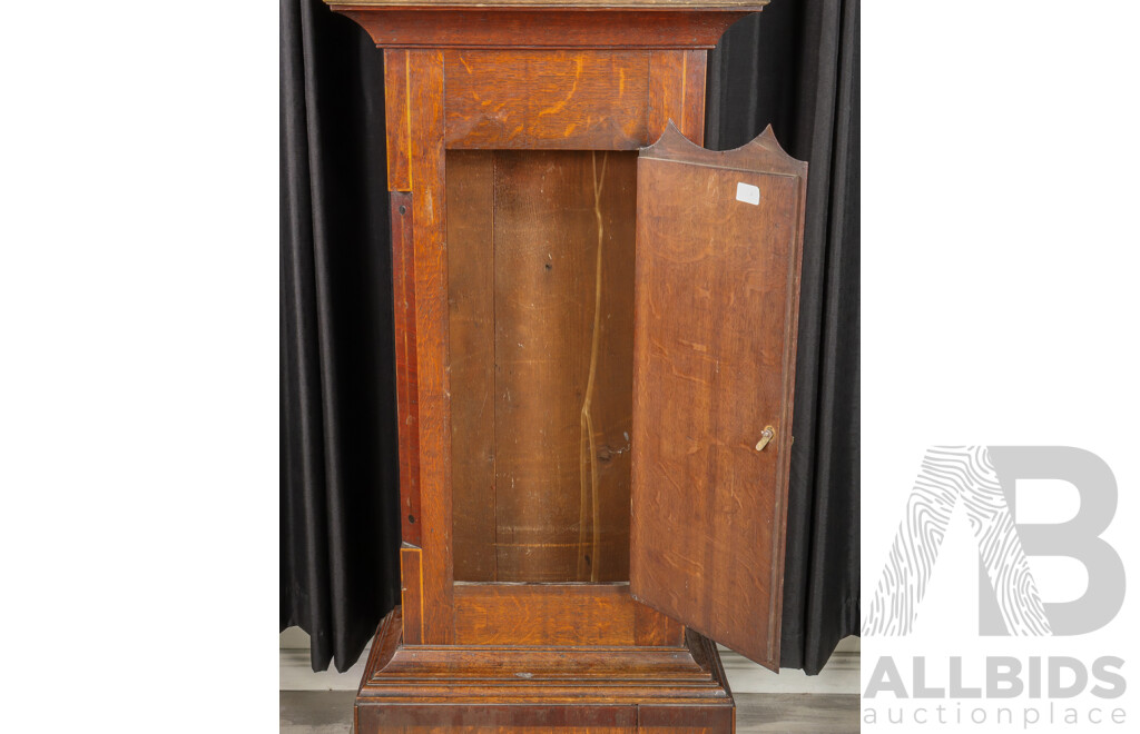 Georgian Silky Oak Long Case Clock by Mann & Wall