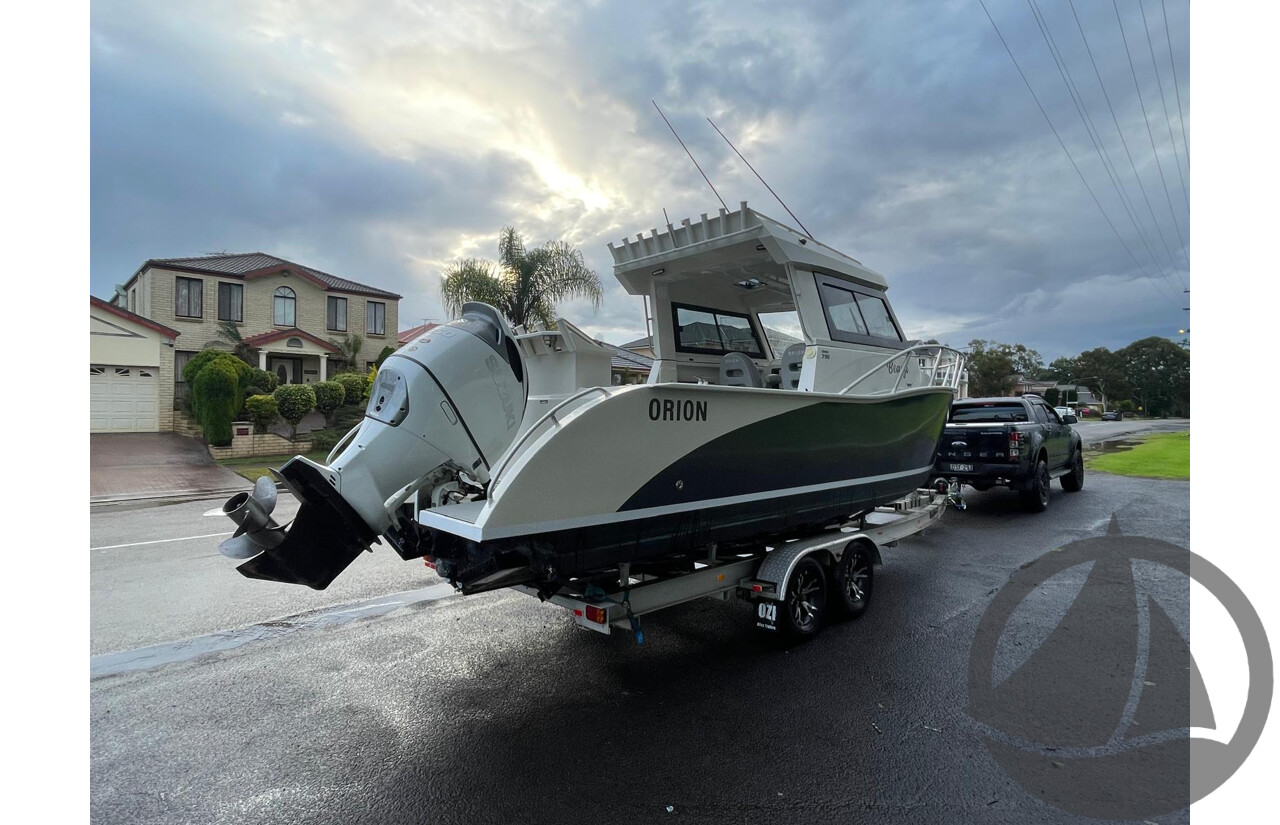 NO RESERVE - 2024 Orion Strike 790 Half Cabin Plate Boat, 350hp Suzuki 4 Stroke, 165 hours