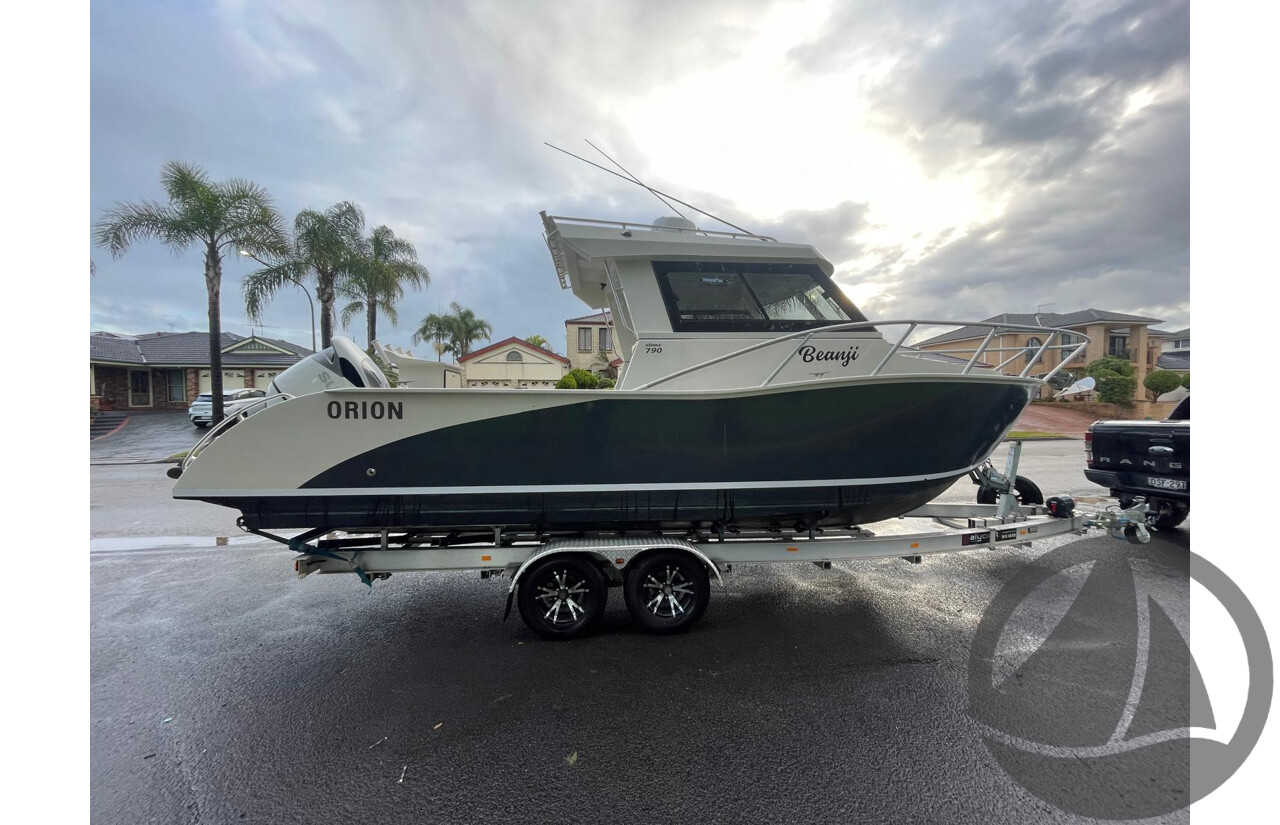 NO RESERVE - 2024 Orion Strike 790 Half Cabin Plate Boat, 350hp Suzuki 4 Stroke, 165 hours