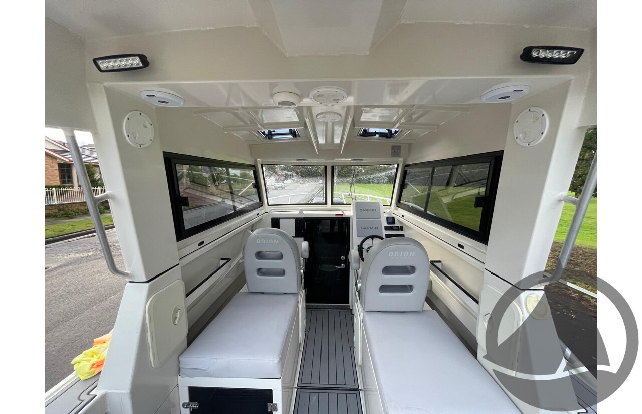 NO RESERVE - 2024 Orion Strike 790 Half Cabin Plate Boat, 350hp Suzuki 4 Stroke, 165 hours