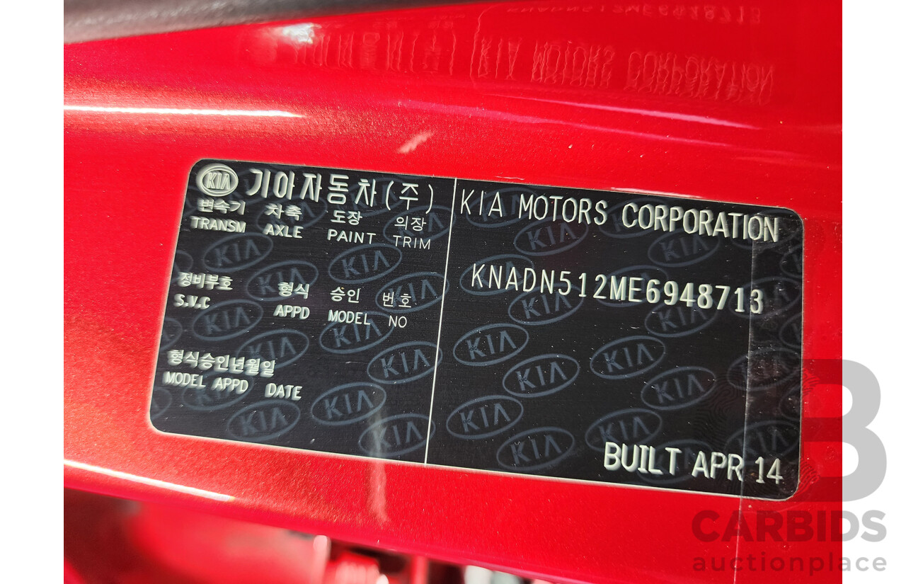 05/2014 Kia RIO S UB MY14 5d Hatchback Red 1.4L