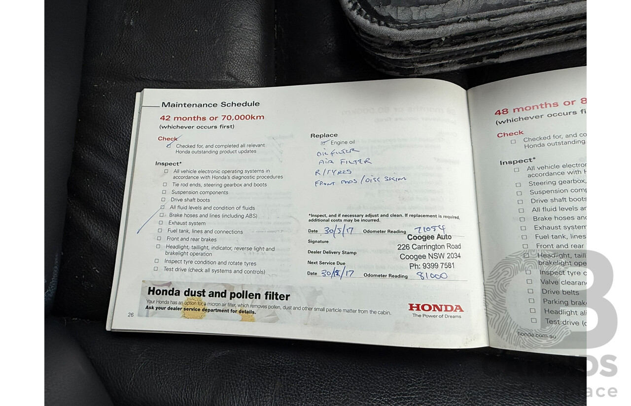 06/2009 Honda Cr-V (4x4) LUXURY MY07 4D Wagon Sparkle Grey 2.4L