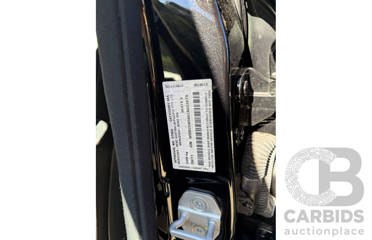 09/2011 Mercedes-Benz C200 CGI W204 MY10 UPGRADE 4D Sedan Obsidian Black Metallic 1.8L