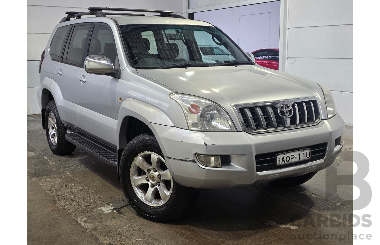 7/2004 Toyota Landcruiser Prado GXL (4x4) GRJ120R 4d Wagon Silver Metallic V6 4.0L