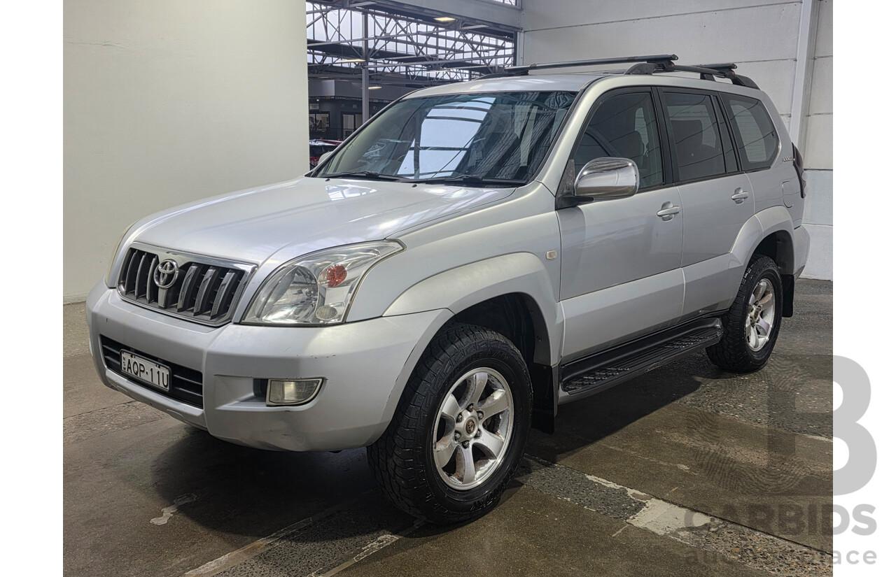 7/2004 Toyota Landcruiser Prado GXL (4x4) GRJ120R 4d Wagon Silver Metallic V6 4.0L