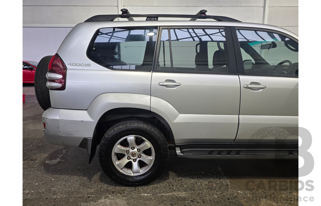 7/2004 Toyota Landcruiser Prado GXL (4x4) GRJ120R 4d Wagon Silver Metallic V6 4.0L