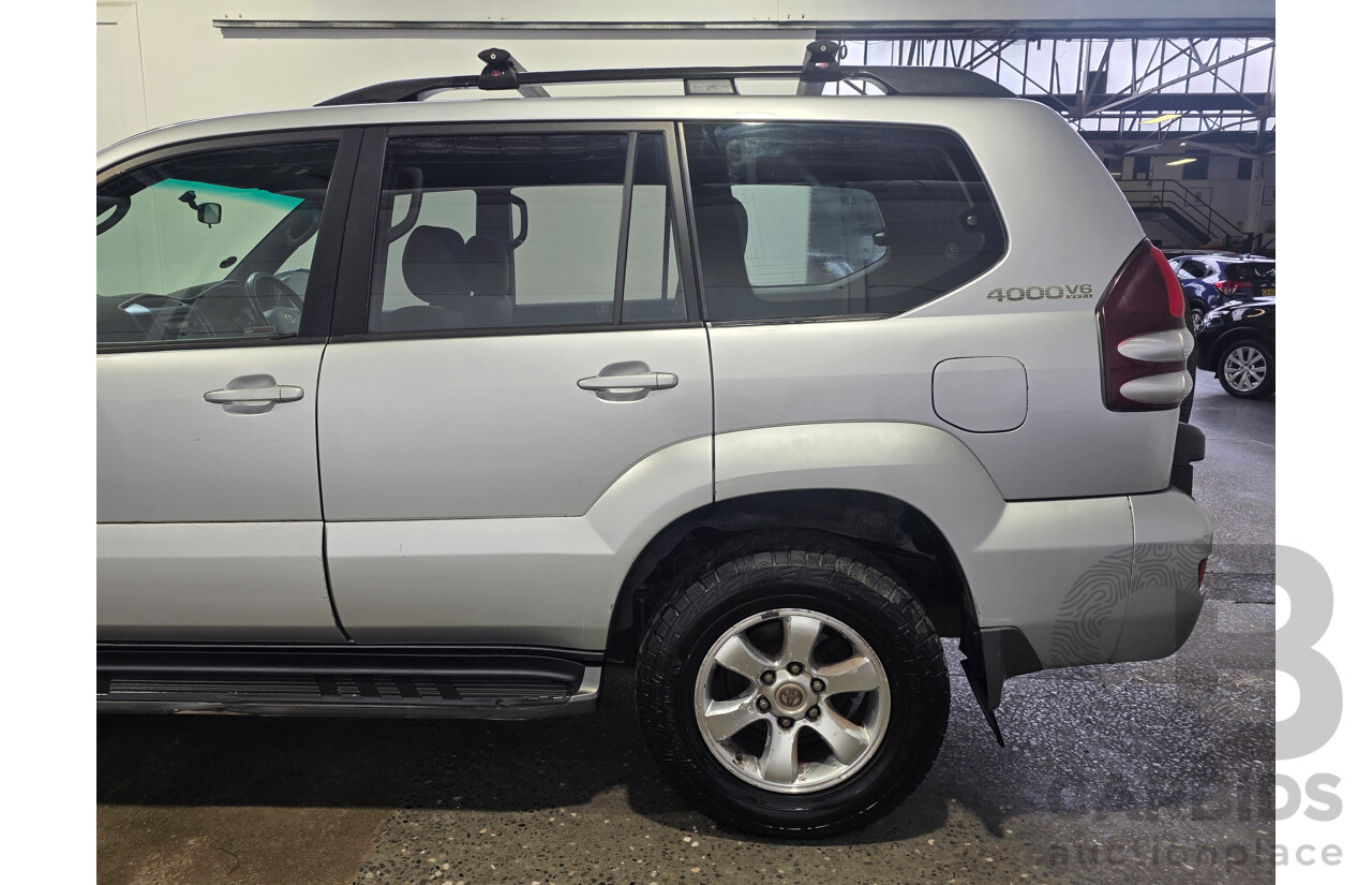 7/2004 Toyota Landcruiser Prado GXL (4x4) GRJ120R 4d Wagon Silver Metallic V6 4.0L