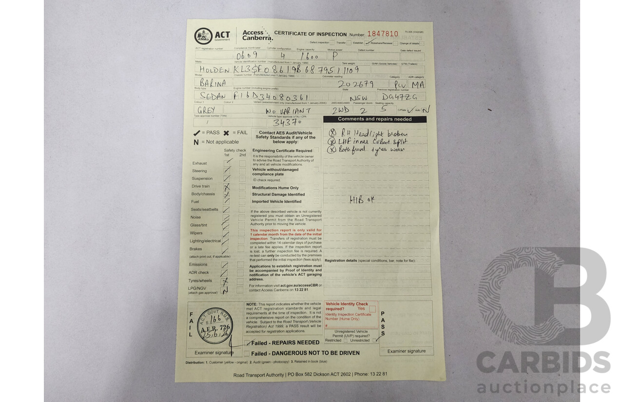 06/2009 Holden Barina  TK MY09 3d Hatchback Grey 1.6L