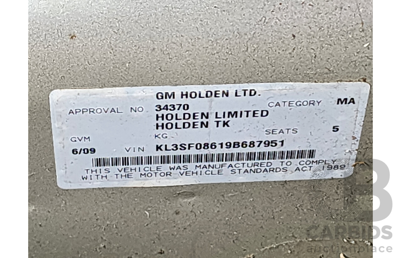 06/2009 Holden Barina  TK MY09 3d Hatchback Grey 1.6L