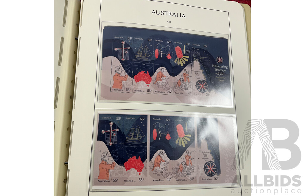 Leuchtturm Album of Australian 2019/2020 Stamps, Mints, Mini Sheets, Sets