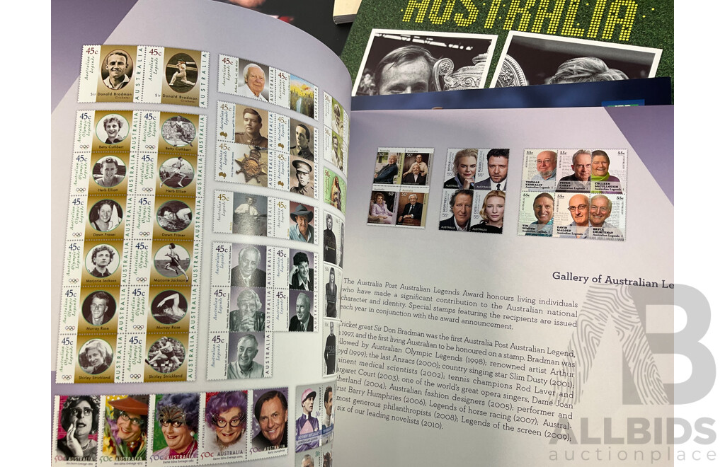Thirteen Australian Prestige Stamp Booklets Including Australian Birds, Shining Lights, Novel Lives, Diva, Barry Humphries, Trailblazers and More - Face Value Approximately $99