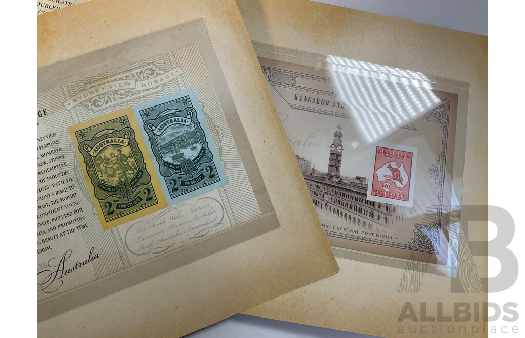 Fifty Four Australian Stamp Packs Including Colonial Heritage, Bush Babies, Headline News, Top Dogs, Fifty Years Racing at Bathurst, for Valour, Bunyips, Times to Cherish and More- Face Value Approximately $270