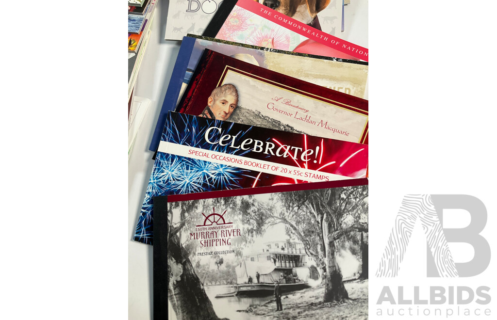 Eighty One Australian Mint Stamp Prestige and Souvenir Booklets and Packs Including Royal Tour Jubilee, Classic Toys, Geoffrey Rush, Nostalgic Tourism, World Cup 2003 and More - Face Value Approximately $850