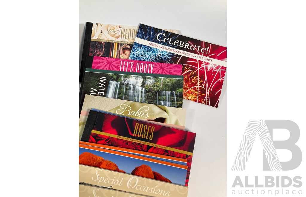 Eighty One Australian Mint Stamp Prestige and Souvenir Booklets and Packs Including Royal Tour Jubilee, Classic Toys, Geoffrey Rush, Nostalgic Tourism, World Cup 2003 and More - Face Value Approximately $850