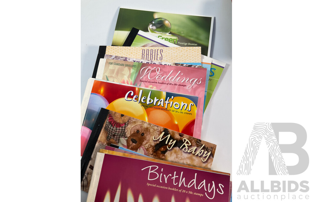 Eighty One Australian Mint Stamp Prestige and Souvenir Booklets and Packs Including Royal Tour Jubilee, Classic Toys, Geoffrey Rush, Nostalgic Tourism, World Cup 2003 and More - Face Value Approximately $850
