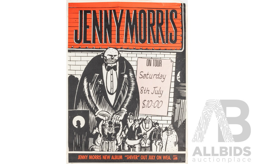 Jenny Morris on Tour, Original Vintage Poster (1989), 102H x 76W cm