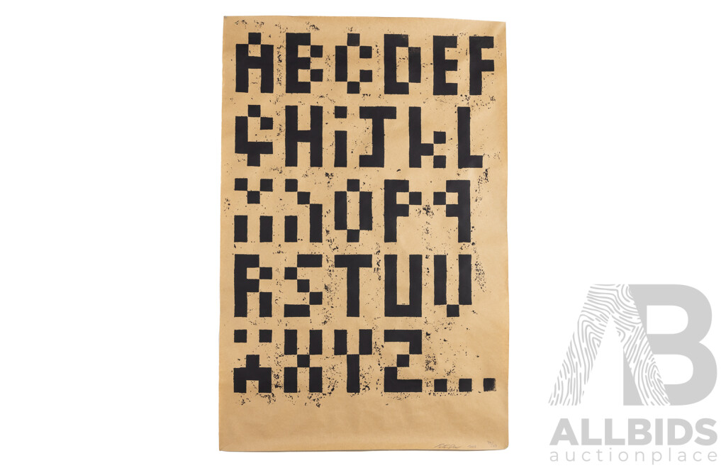 Peter Drew, (20th Century, Australian, 1983), Pixel Alphabet (2016), Original Signed & Limited Editioned Poster Print, 90H x 60W cm