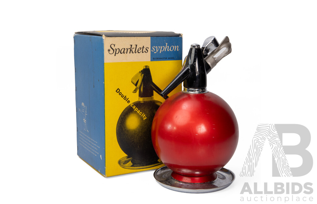 Mid-Century Modern Globemaster Soda Syphon Made by British Company Sparklets, 28H x 18W x 18D cm (dimensions Box)