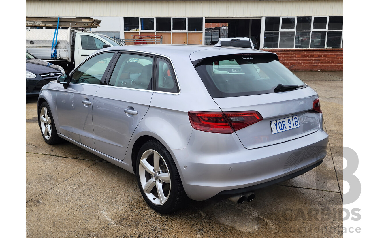 06/2015 Audi A3 Sportback 1.8 TFSI Ambition 8V MY15 5d Hatchback Silver 1.8L