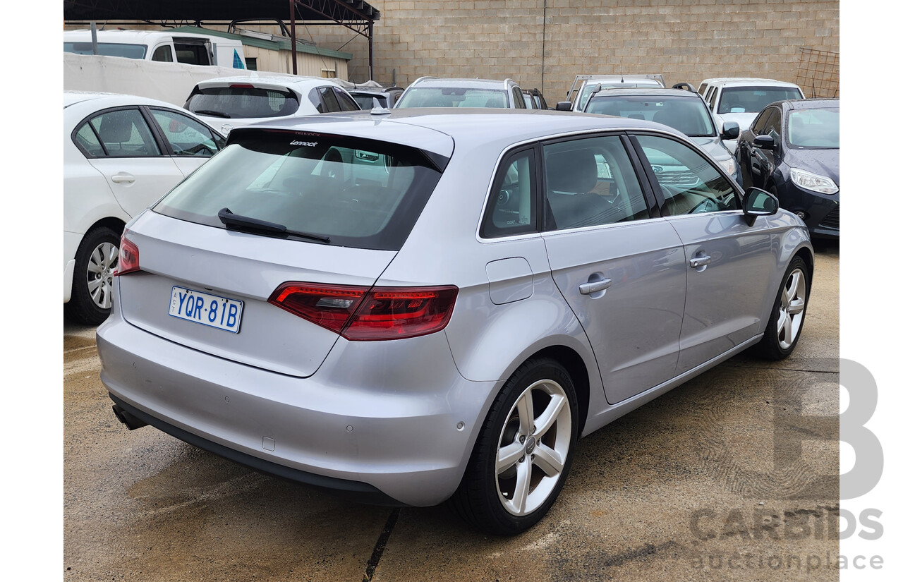 06/2015 Audi A3 Sportback 1.8 TFSI Ambition 8V MY15 5d Hatchback Silver 1.8L