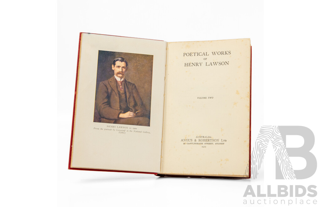 Antique First Edition Complete Three-Volume Set of Poetical Works of Henry Lawson, Published Angus & Robertson Ltd, 1925 (3)