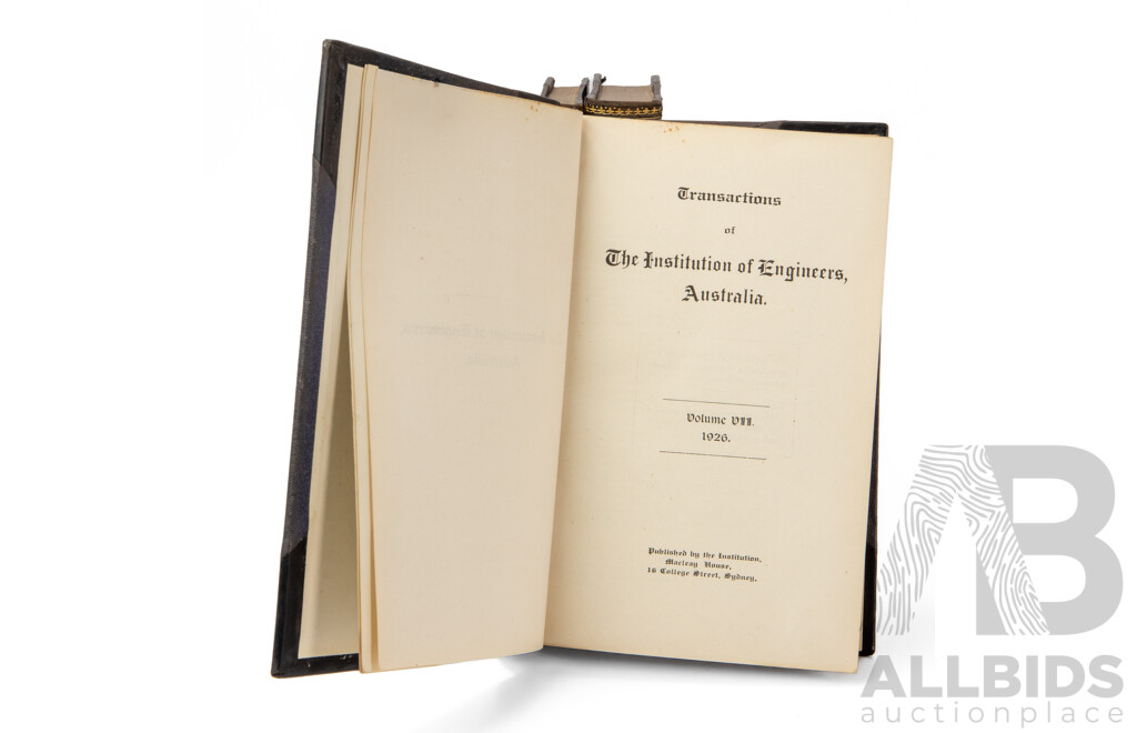 Nine Volumes of Transactions of the Institutions of Engineers, Australia, Published Between 1921-1928, 23L x 15W cm (9)