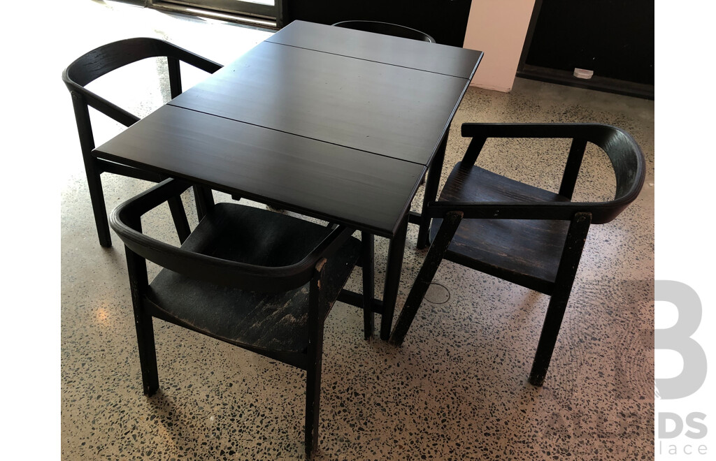 Drop Side Table + 4 Chairs